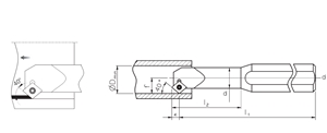 Immagine di Utensile di tornitura interna A..SCXP R/L TA6078 - mini tool